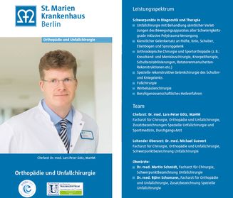 Vorschaubild für den Informationsflyer der Abteilung Orthopädie und Unfallchirurgie im Sankt Marien-Krankenhaus Berlin