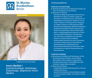 Vorschaubild für den Informationsflyer der Abteilung Innere Medizin, Gastroenterologie, Kardiologie im Sankt Marien-Krankenhaus Berlin