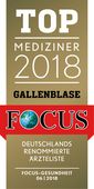 Focus-Auszeichnung Top Mediziner Gallenblase 2018 für Professor Farke, Chefarzt der Abteilung Allgemein- und Viszeralchirurgie im St. Marien-Krankenhaus Berlin