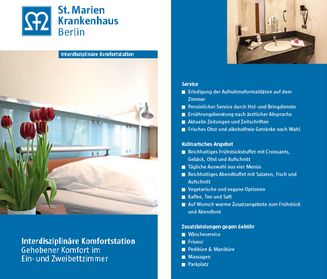 Vorschaubild für den Informationsflyer der Komfortstation im Sankt Marien-Krankenhaus Berlin