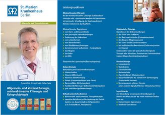 Vorschaubild für den Informationsflyer der Abteilung für Allgemein- und Viszeralchirurgie, minimal-invasive Chirurgie und Koloproktologie im Sankt Marien-Krankenhaus Berlin