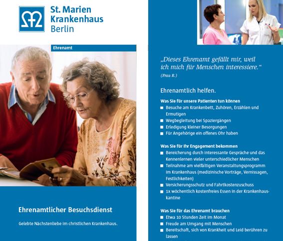 Vorschaubild für den Informationsflyer des ehrenamtlichen Besuchsdienstes  im Sankt Marien-Krankenhaus Berlin